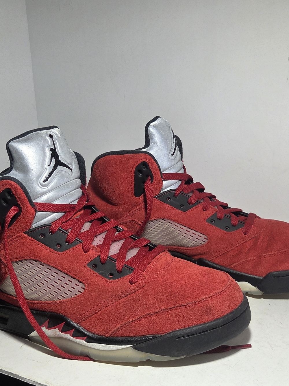 Nike Air Jordan 5 Retro "Raging Bull" (Toro Bravo) Red Suede - Men's Size 13 - Picture 7 of 12